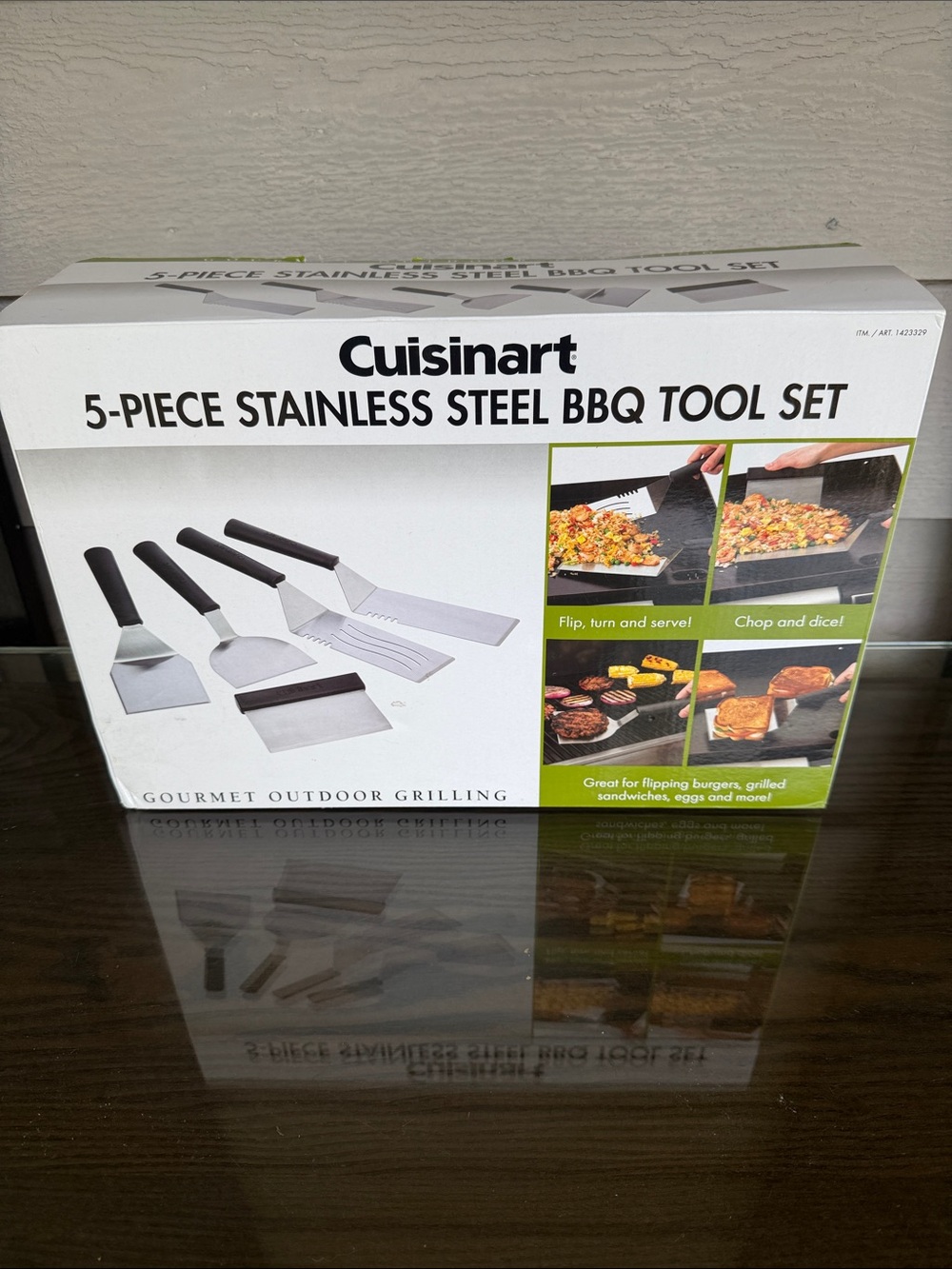 Cuisinart 5-Piece Stainless Steel BBQ Tool Set - Black and Silver